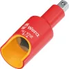 Wera 781 B/A VDE szigetelt adapter, 3/8 inch négyszögletes hajtásról 1/4 inch hatszögletűre, mechanikus reteszelés 05024692001