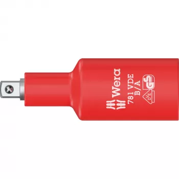 Wera 781 B/A VDE szigetelt adapter, 3/8 inch négyszögletes hajtásról 1/4 inch hatszögletűre, mechanikus reteszelés 05024692001