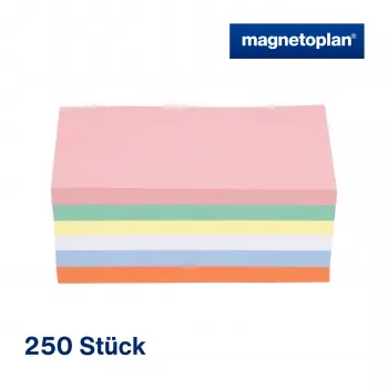 MAGNETOPLAN HOLTZ kommunikációs kártyák téglalap 200 x 100 mm válogatott színek (rózsaszín, zöld, sárga, fehér, kék, narancs) - 250 kártya 112501510