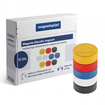 Magnetoplan Discofix Magnum vegyes táblamágnesek, 34 mm, 10 darab 1660010