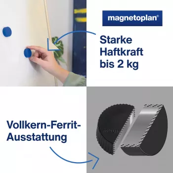 Magnetoplan Discofix Magnum vegyes táblamágnesek, 34 mm, 10 darab 1660010