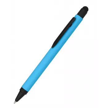 ONLINE SCHREIBGERÄTE ALU Stylus golyóstoll kék, forgómechanika, közepes hegy, beépített stylus kapacitív érintőképernyőkhöz 32118/3D