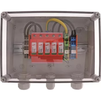 DEHN DCU 2 YPV 1100 2M 1S 2. típusú túlfeszültség-védőberendezés napelemes rendszerekhez, 2 MPPT, 1 string MPPT-nként, 1100 V DC, IP65 ház 900921