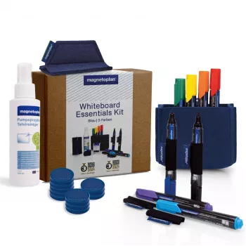 MAGNETOPLAN HOLTZ Whiteboard Essentials készlet kék - radír és mágneses tartó (1230914)