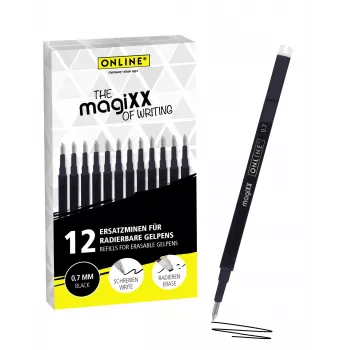 ONLINE magiXX gél toll utántöltő fekete 0,7 mm 12 darab (40168)