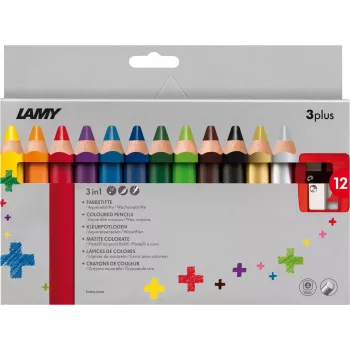 LAMY 1223548 3plus Colour Pencils, Set of 12