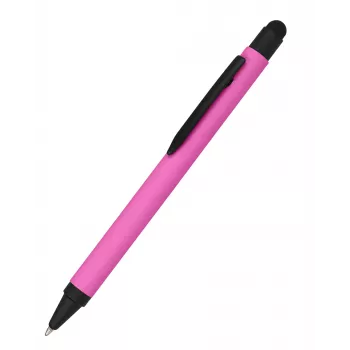 ONLINE SCHREIBGERÄTE ALU stylus golyóstoll rózsaszín kék tintával, alumíniumház, kapacitív stylus, nyomómechanika, utántölthető, 1 darab (32117/3D)