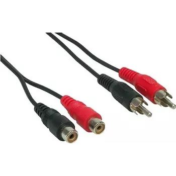 Good Connections 2x RCA dugó – 2x RCA aljzat sztereó audio hosszabbítókábel, 1,5 m, fekete AS-2CV2