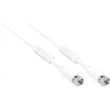 GoodConnections F-Type - F-Type koaxiális kábel ferritmaggal, 100% árnyékolt, 2,5 m, fehér (S-FP25W)