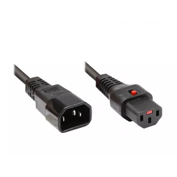 Good Connections Alcasa 1600-IEC10 tápkábel C14–C13, dugó/aljzat, egyenes, 1 m, fekete