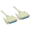 GoodConnections nullmodem-kábel, DB25 aljzat–DB25 aljzat, 3 m, nikkelezett, kétszeresen árnyékolt, fekete 4030-3