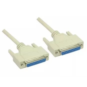 GoodConnections nullmodem-kábel, DB25 aljzat–DB25 aljzat, 3 m, nikkelezett, kétszeresen árnyékolt, fekete 4030-3