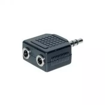 GoodConnections AD-352BU audio Y-adapterkábel 3,5mm sztereó dugó–2x 3,5mm sztereó aljzat 20cm fekete