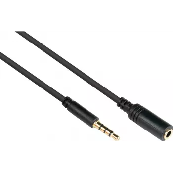 GoodConnections 3,5mm TRRS audio hosszabbítókábel, dugó aljzatra, 5m, fekete AS-35V4B5