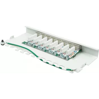 GoodConnections GC-N0113 Desktop Cat.6 8-port STP patch panel, 0,5U, szerszám nélküli, tisztafehér RAL9010