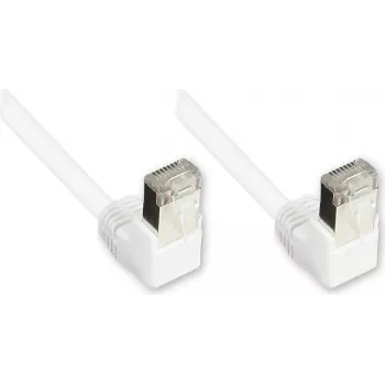 Good Connections Cat. 5e F/UTP patchkábel, fehér, 3m, 90°-kal lefelé hajlított RJ45 csatlakozók 805W-030WI
