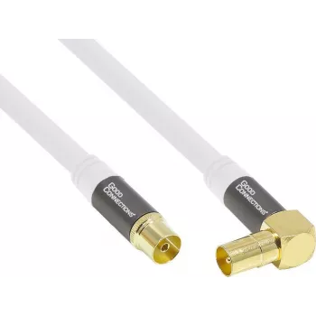 Good Connections GC-M2070 SmartFLEX TV szögantennakábel - 30 m - IEC koaxiális szögcsatlakozó aljzatra - négyszeres árnyékolás 120dB 75 Ohm - aranyozott csatlakozók - fehér