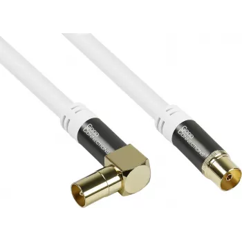 Good Connections GC-M2070 SmartFLEX TV szögantennakábel - 30 m - IEC koaxiális szögcsatlakozó aljzatra - négyszeres árnyékolás 120dB 75 Ohm - aranyozott csatlakozók - fehér