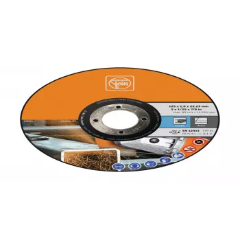 Fein 63709013010 egyenes vágótárcsa 125 mm x 22,23 mm, 1,0 mm vastagság, rozsdamentes acélhoz és fémhez, 25 darabos csomag
