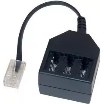 GoodConnections telefonadapter RJ45 (8P4C) dugó TAE-F aljzatra, 20cm, fekete T4A-NFF