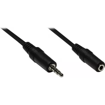 GoodConnections 3,5 mm-es audio hosszabbítókábel, dugó aljzatra, 3-pólusú, fekete, 2,5m AS-35V25