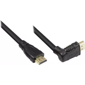 Good Connections nagy sebességű HDMI-kábel Ethernet-csatlakozással, felfelé ívelt dugó, aranyozott, 1 m, fekete 4510-GWO010