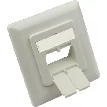 GoodConnections Central Insert 50x50mm with Cover Frame 80x80mm for Network Outlets, Signal White RAL9003 (GC-N0155)