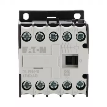 Eaton DILEEM-10 miniatűr mágneskapcsoló - 3 pólusú, 230 V AC tekercs, 9 A, 4 kW, 1 NO segédérintkező, DIN-sínre szerelhető, IP20, fekete/fehér 056674