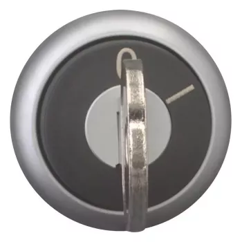 Eaton M22-WRS-MS20 kulcsos választókapcsoló hajtás, 2 állású, reteszelő, MS20 kulcs, titán fém előlapi gyűrű, fekete 111779