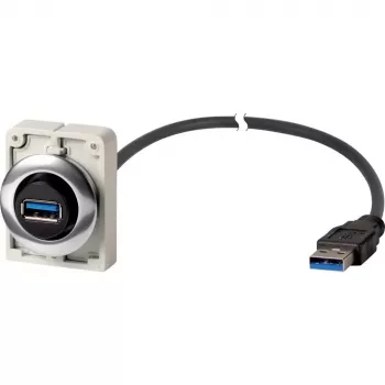 Eaton M30C-FUSB-60 beépíthető USB 3.0 Type-A aljzat 1,5 m kábellel, fém előlapi gyűrű Y7-187084