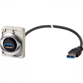 Eaton M30C-FUSB-60 beépíthető USB 3.0 Type-A aljzat 1,5 m kábellel, fém előlapi gyűrű Y7-187084