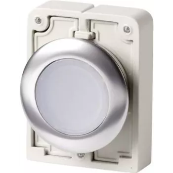 Eaton M30C-FDRL-W lapos kerek nyomógomb-működtető, króm díszgyűrű, fehér 182950