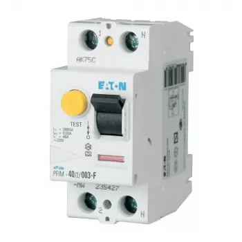 EATON PFIM-25/2/003-G/F F típusú hibaáram-védőkapcsoló (RCCB), 2-pólusú, 25 A, 30 mA, G/F karakterisztika 187449