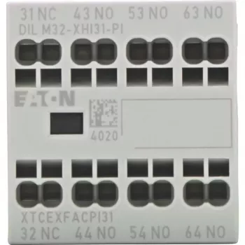 Eaton DILM32-XHI31-PI segédkapcsoló egység, 3NO+1NC, 4A, csavaros csatlakozók, előlapi szerelés DILM7-DILM32 mágneskapcsolókhoz 199312