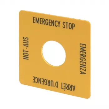 Eaton 216484 M22 sorozat sárga vakfedőlap, Snap-On előlapi szerelés, polikarbonát