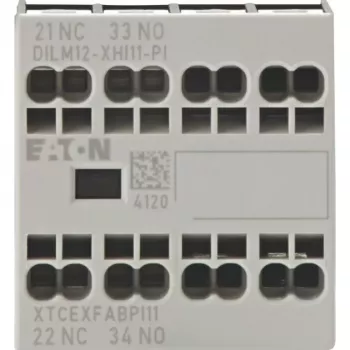 Eaton DILM12-XHI11 segédérintkező blokk, 1NO+1NC, előlapi szerelés, csavaros csatlakozók 199456