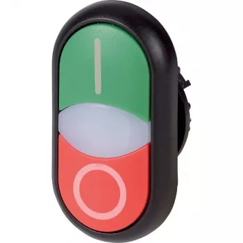 Eaton M22S-DDL-GR-X1/X0 nyomógomb, többszínű, műanyag, IP66, 32,2 mm, 54,7 mm, 216701