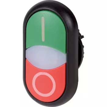 Eaton M22S-DDL-GR-X1/X0 nyomógomb, többszínű, műanyag, IP66, 32,2 mm, 54,7 mm, 216701