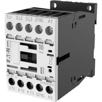 Eaton DILM7-01 mágneskapcsoló, 3 pólusú, 7 A, 230 V AC 50 Hz / 240 V AC 60 Hz tekercs, 1 NC segédérintkező 276585