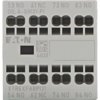 Eaton DILA-XHI31-PI segédérintkező-blokk, 3NO+1NC, előlapi szerelés, csavaros kapcsok, DILM7-DILM38 mágneskapcsolókhoz és DILA relékhez 199318