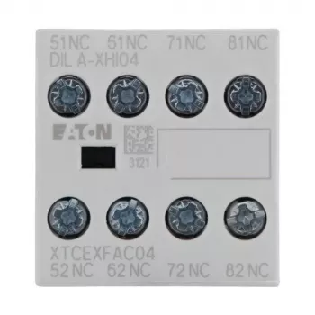 Eaton DILA-XHI04 segédérintkező-blokk, 4 pólusú, 2NO+2NC, előlapi szerelés, csavaros kapcsok, fekete/fehér 276424