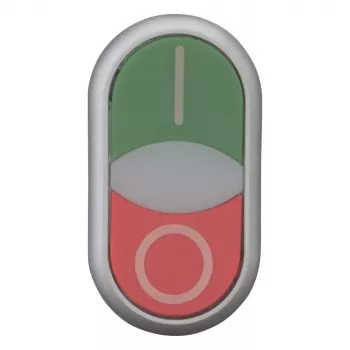 Eaton M22-DDLF-GR-X1 kettős nyomógomb-működtető, lapos, világító, zöld/piros 284814