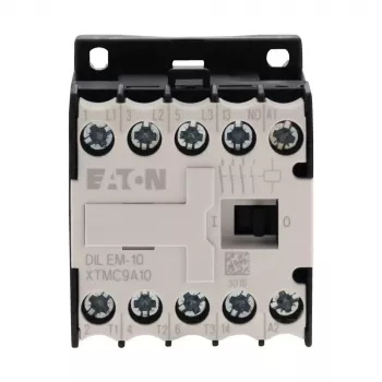 EATON DILEM-10 mini mágneskapcsoló, 3 pólusú, 24 V AC 50 Hz tekercs, 9 A AC-3, 1 NO segédérintkező 010005