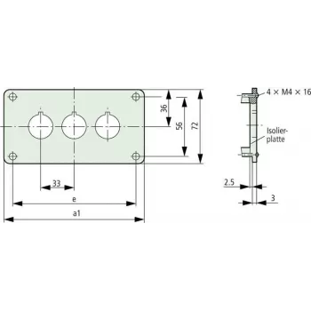 Eaton M22-E4 szerelőlap 4 vezérlőkészülékhez, antracit 216545