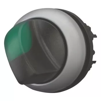 Eaton M22 forgó működtető, 3 állású, reteszelő, fekete gomb ezüst betéttel 284395