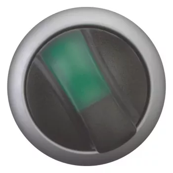Eaton M22 forgó működtető, 3 állású, reteszelő, fekete gomb ezüst betéttel 284395