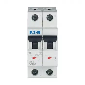 Eaton FAZ-C6/2 kismegszakító (MCB), 6 A, 2 pólusú, C típus, 10 kA, 230/400 V AC 278754