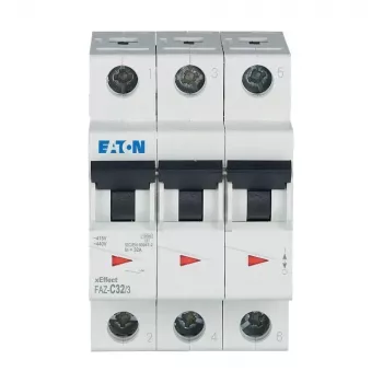 Eaton FAZ-C32/3 kismegszakító, C típus, 32 A, 3 pólusú, 10 kA, DIN-sín 278876