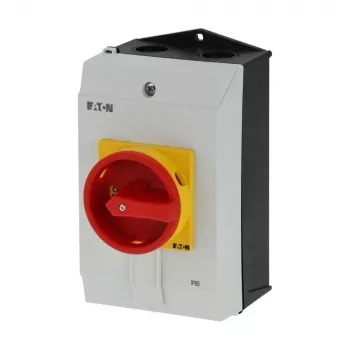 Eaton P1-40/I2H/SVB BE-KI kapcsoló vészleállító kapcsolóval, reteszelhető, 40 A, 690 V, 1 x 90°, szürke/fekete/piros/sárga 199922