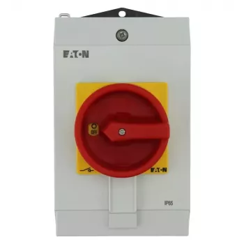 Eaton P1-40/I2H/SVB BE-KI kapcsoló vészleállító kapcsolóval, reteszelhető, 40 A, 690 V, 1 x 90°, szürke/fekete/piros/sárga 199922